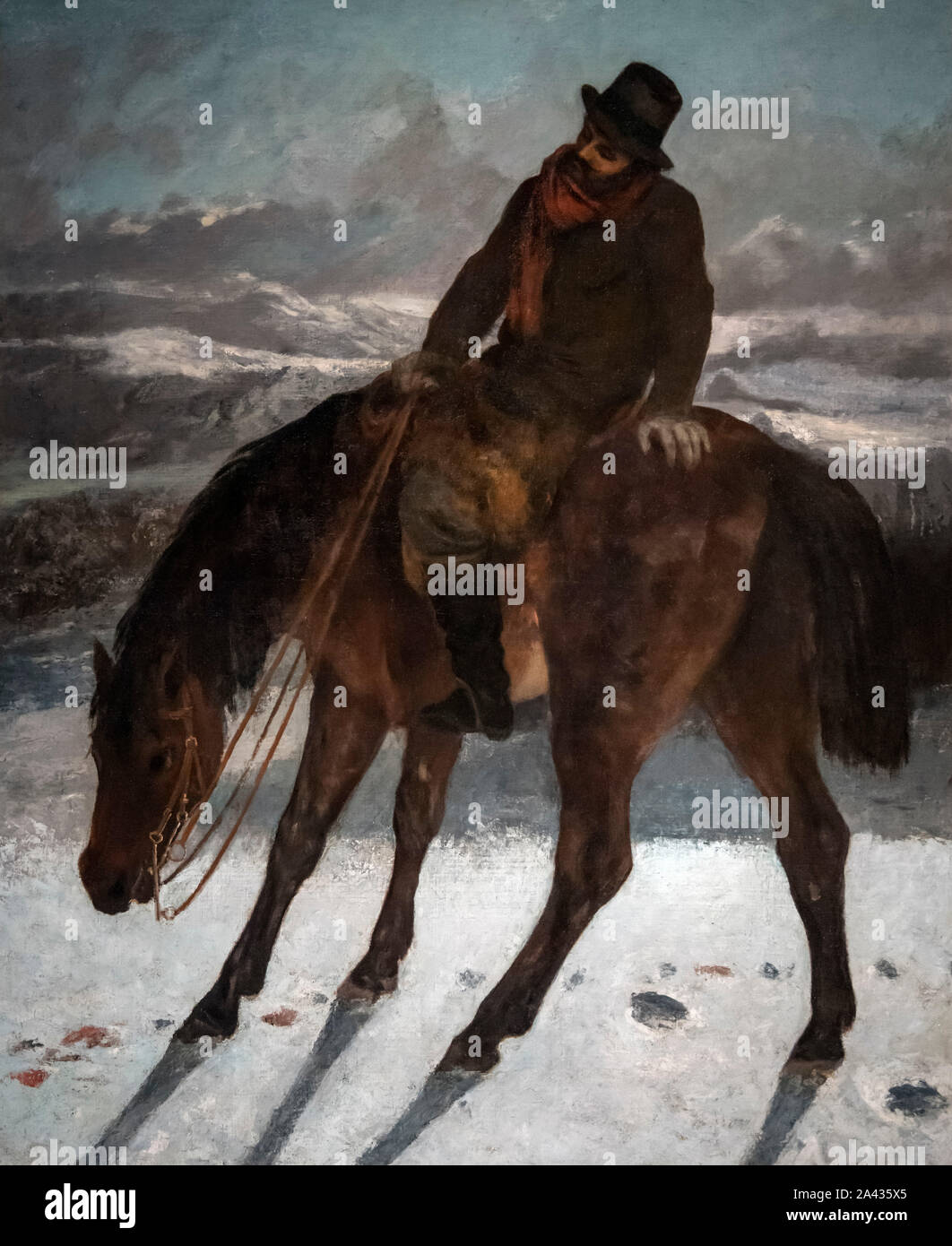 Hunter on Horseback by Gustave Courbet (1819-1877), oil on canvas, 1864 Stock Photo