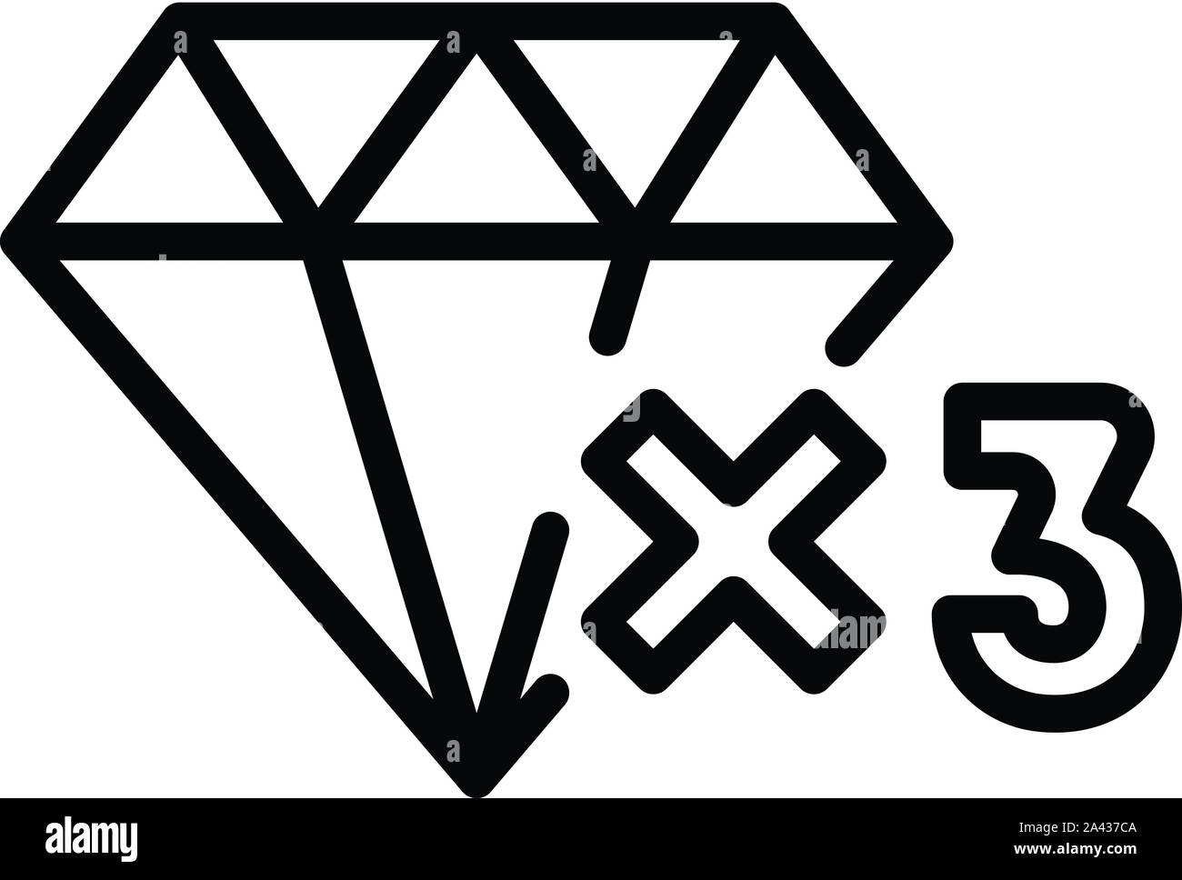 Diamond bonus loyalty icon, outline style Stock Vector