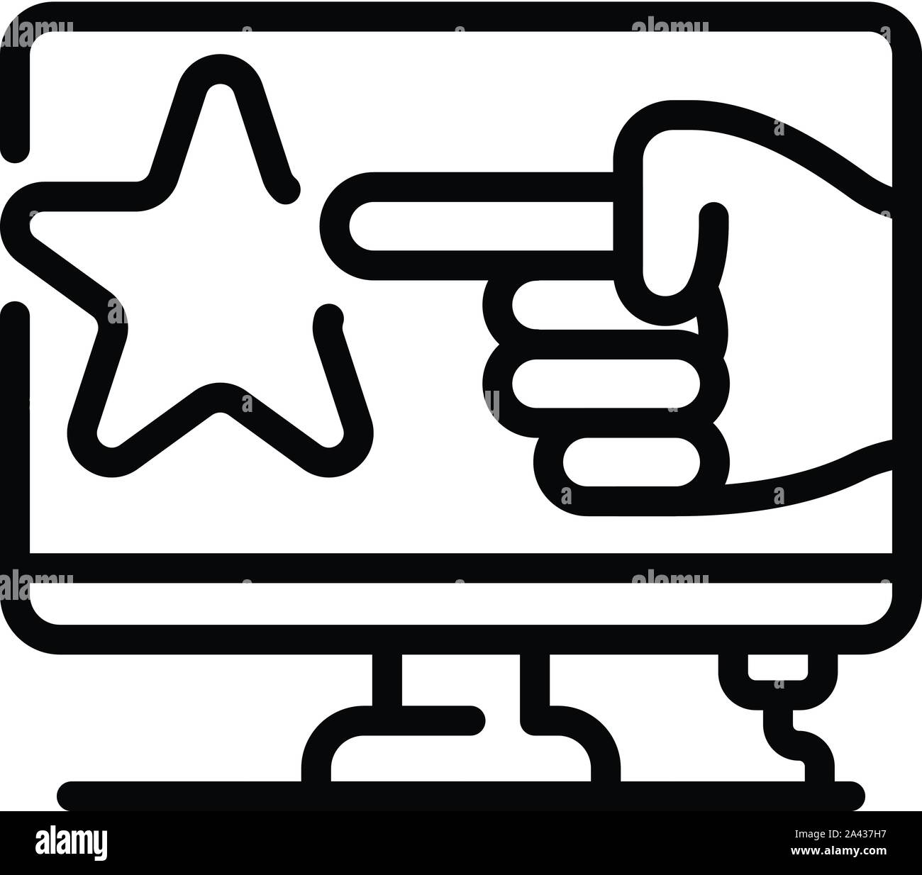 Computer loyalty program icon outline style stock vector image art