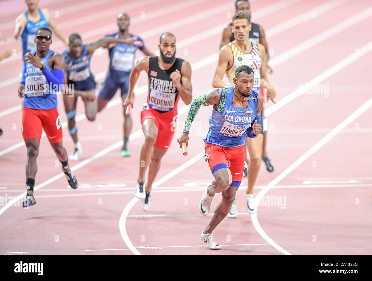 Anthony José Zambrano (Colombia) 4x400 relay men final. IAAF World