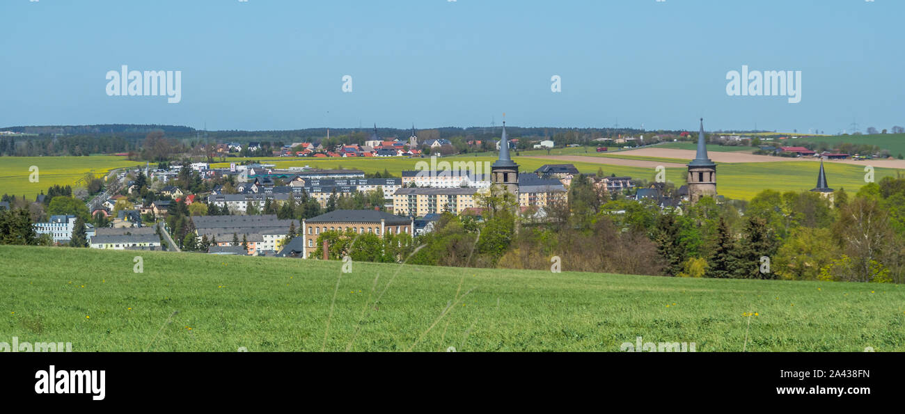 panorama View of the city of Schleiz Stock Photo