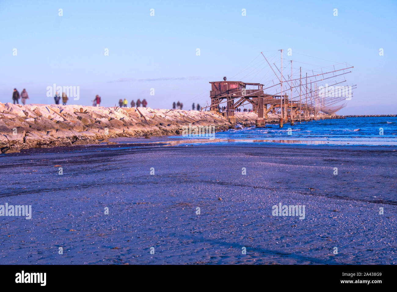 Dike on the sea of Sottomarina in the Veneto Stock Photo