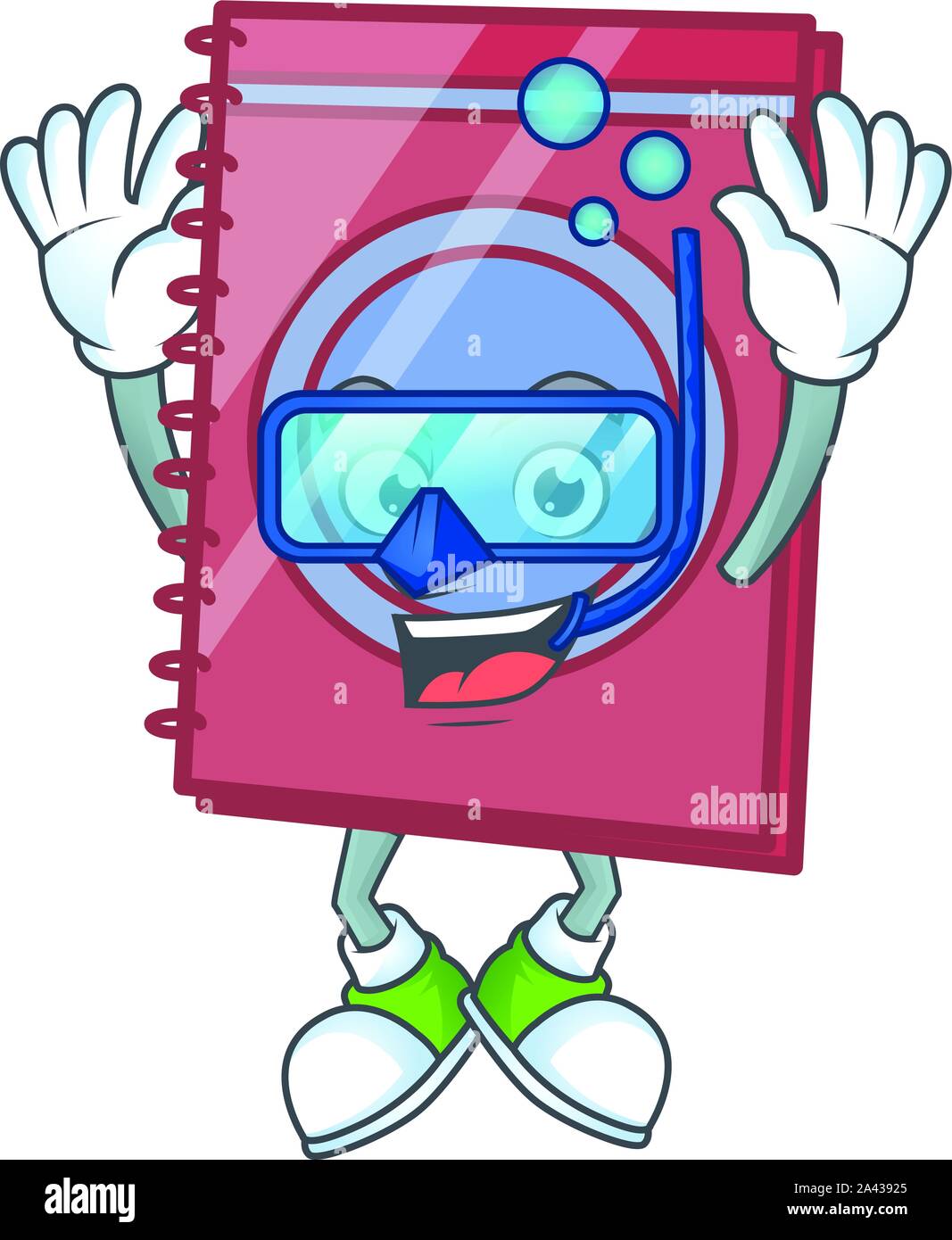 Diving red closed book for education object. Stock Vector