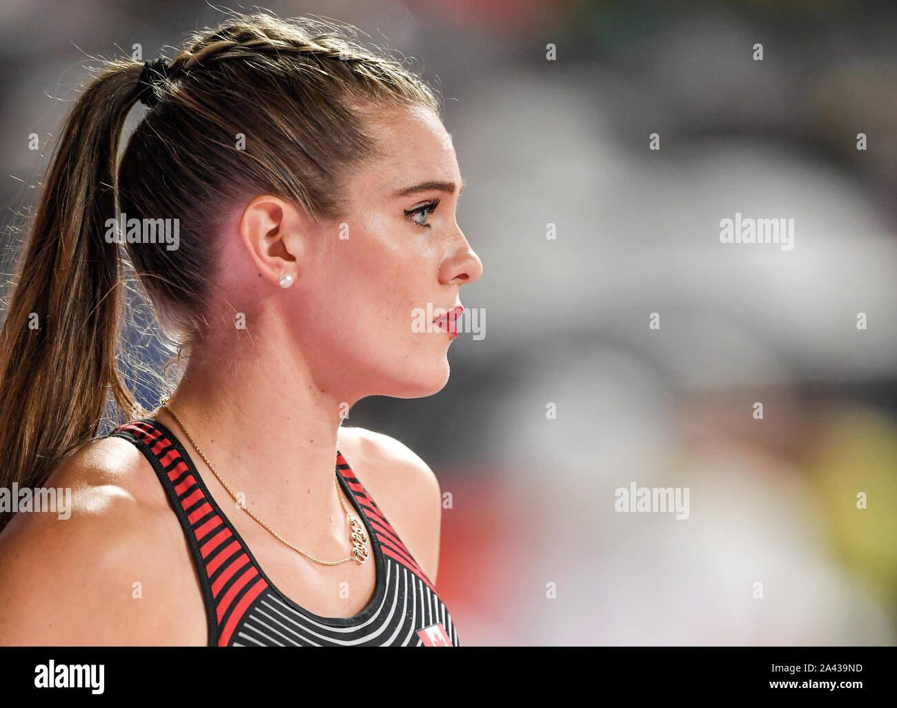 Alysha Newman (Canada). Pole Vault Women finals. IAAF World Athletics Championships, Doha 2019 Stock Photo