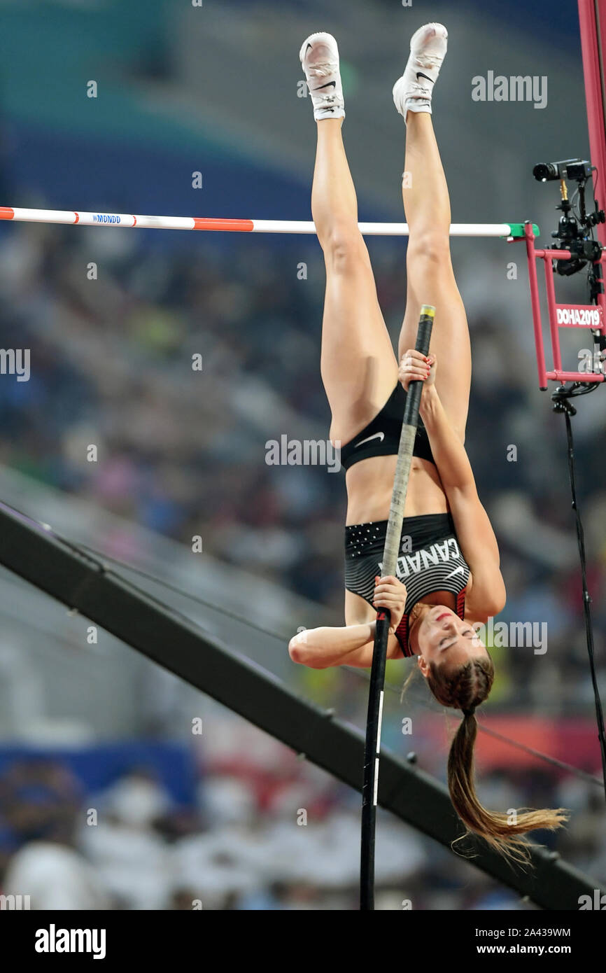 Alysha Newman (Canada). Pole Vault Women finals. IAAF World Athletics Championships, Doha 2019 Stock Photo