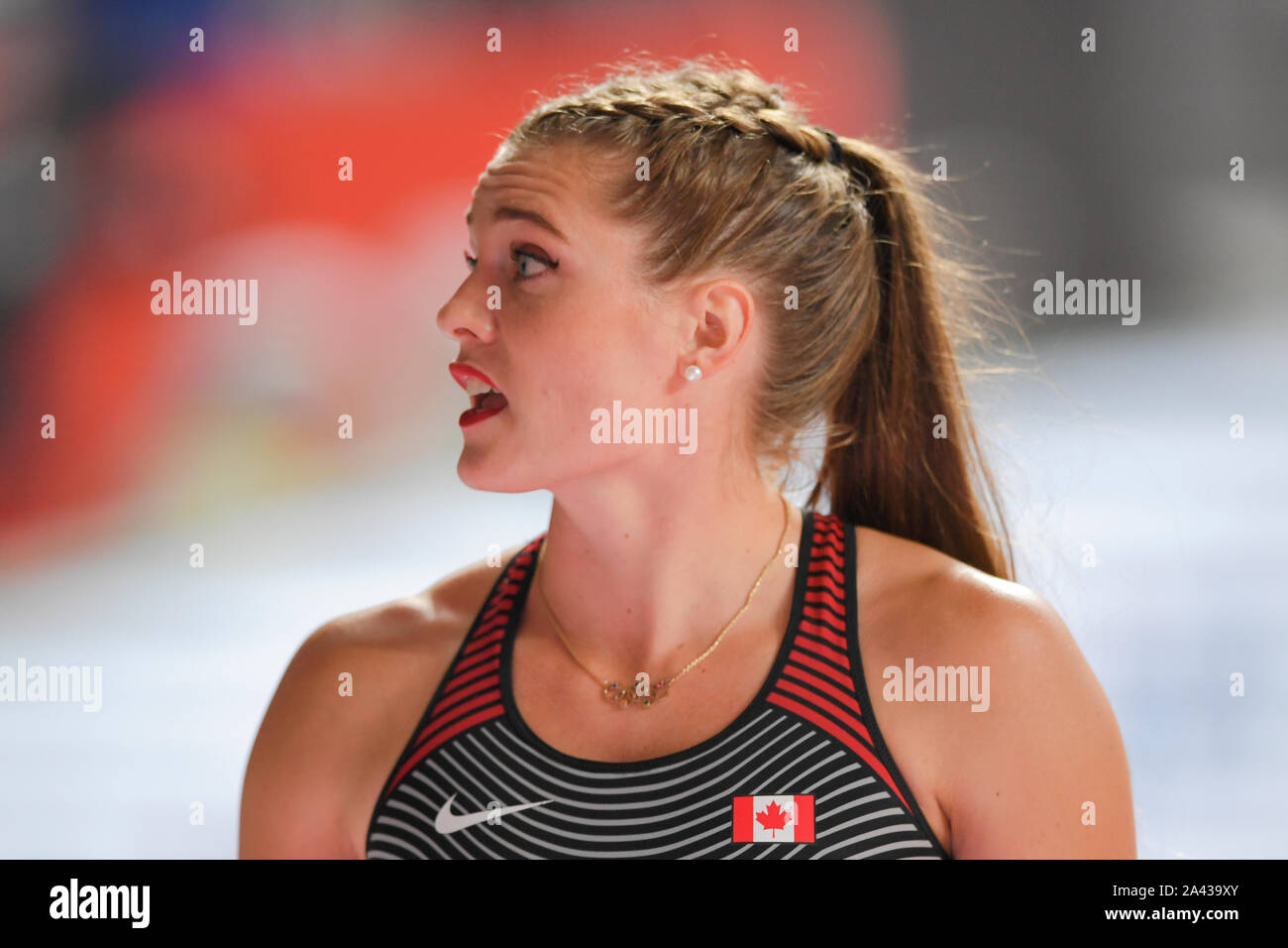 Alysha Newman (Canada). Pole Vault Women finals. IAAF World Athletics Championships, Doha 2019 Stock Photo