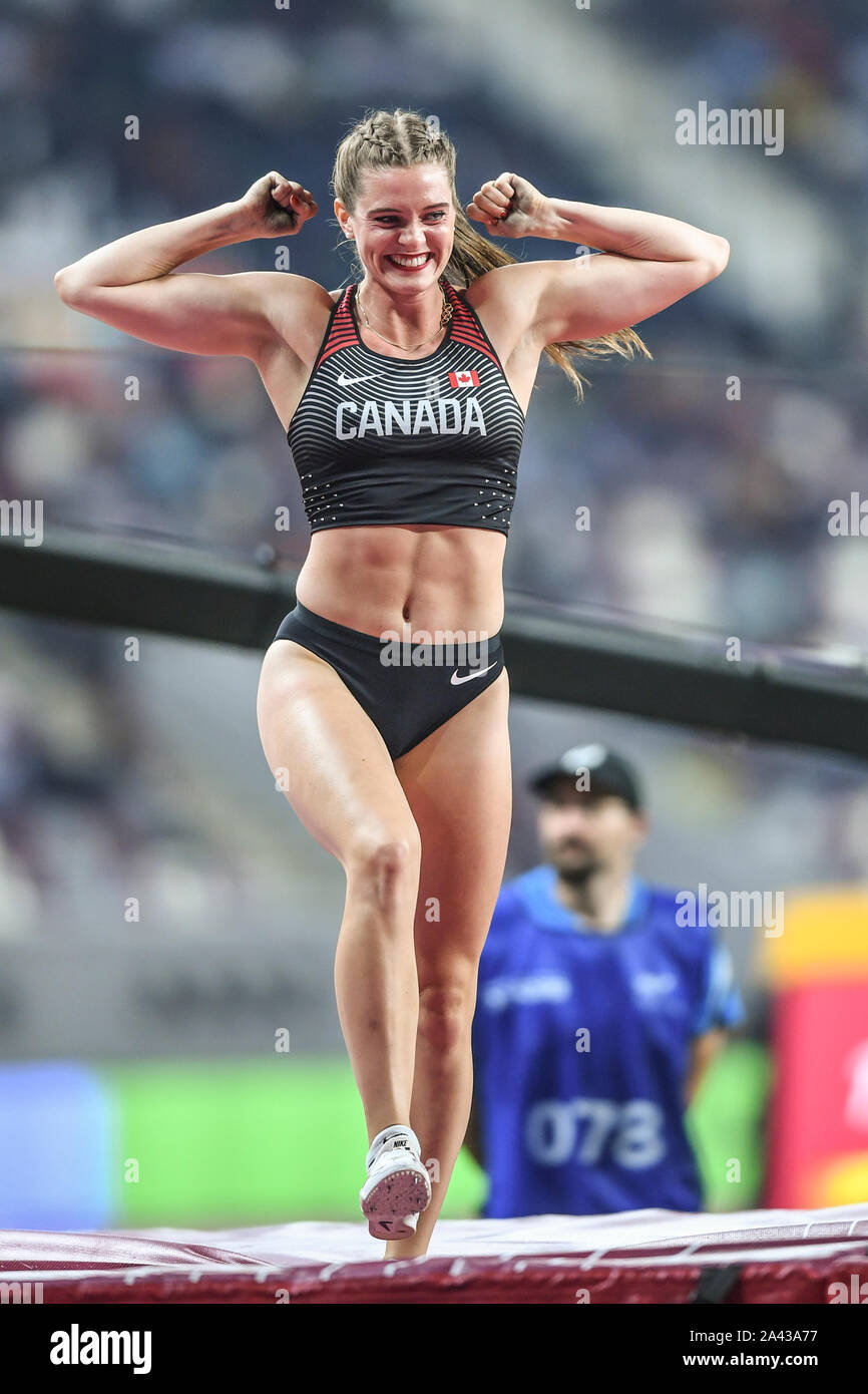 Alysha Newman (Canada). Pole Vault Women finals. IAAF World Athletics Championships, Doha 2019 Stock Photo