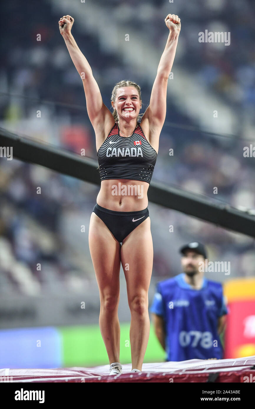 Alysha Newman (Canada). Pole Vault Women finals. IAAF World Athletics  Championships, Doha 2019 Stock Photo - Alamy