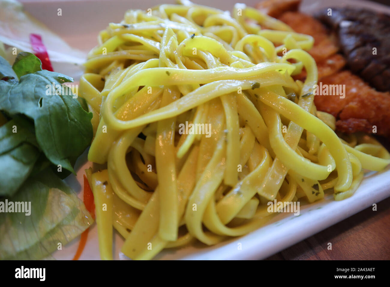 Tasty Food in Turkish Restaurant. Asian Cooked Healthy Pasta. Stock Photo