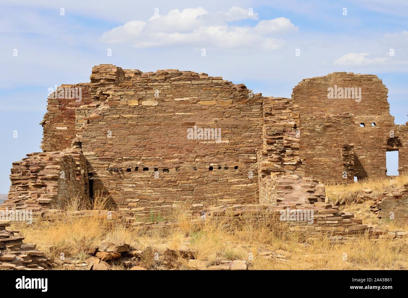 Pueblo Pintado (900-1250s), 3 to 4-story Great House, near Chaco Canyon, NM 190914 75394 Stock Photo