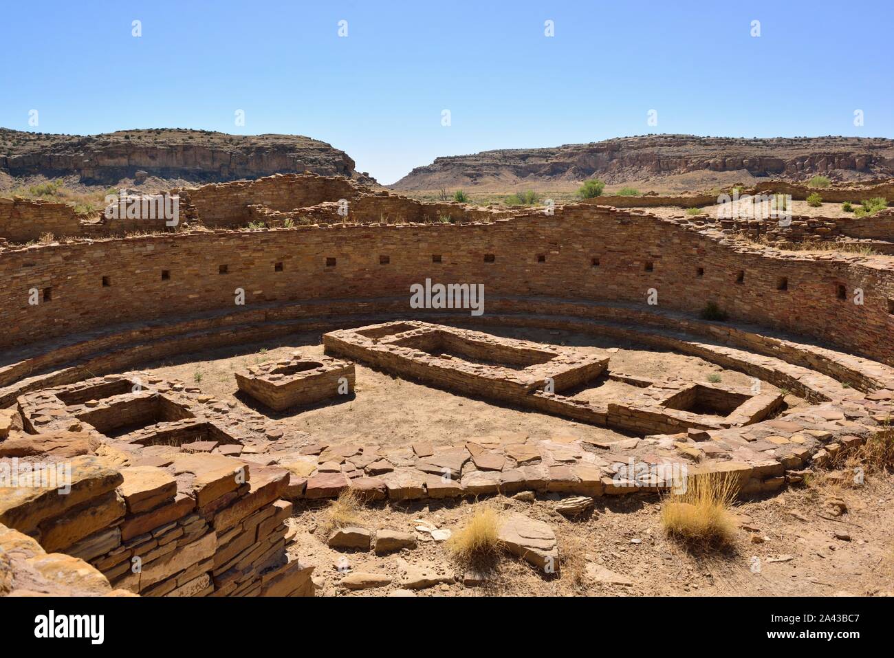 Great Kiva, Pueblo Bonito (850-1250s), Chaco Canyon, NM 190912 61351 Stock Photo