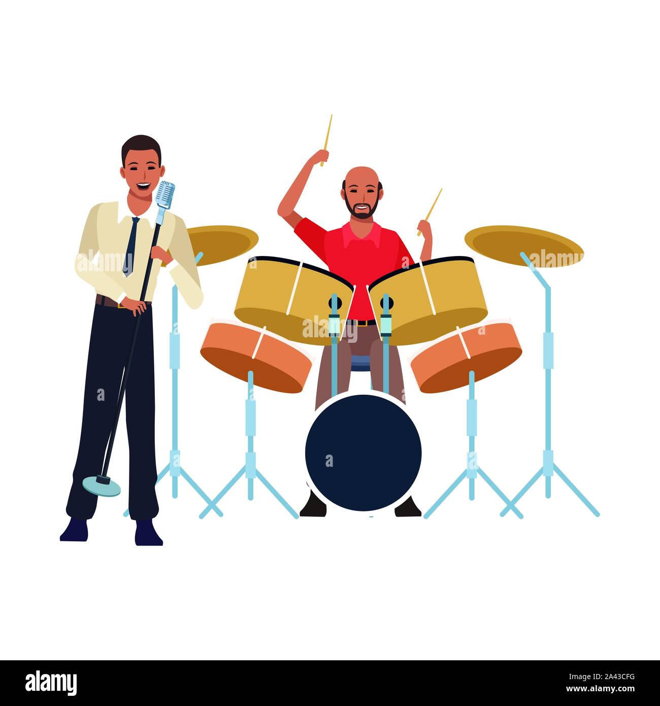 singer and musician playing drums set Stock Vector Image & Art - Alamy