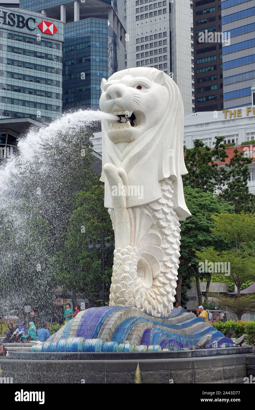 Merlion statue, Singa-Laut, Singapore, Southeast Asia Stock Photo - Alamy
