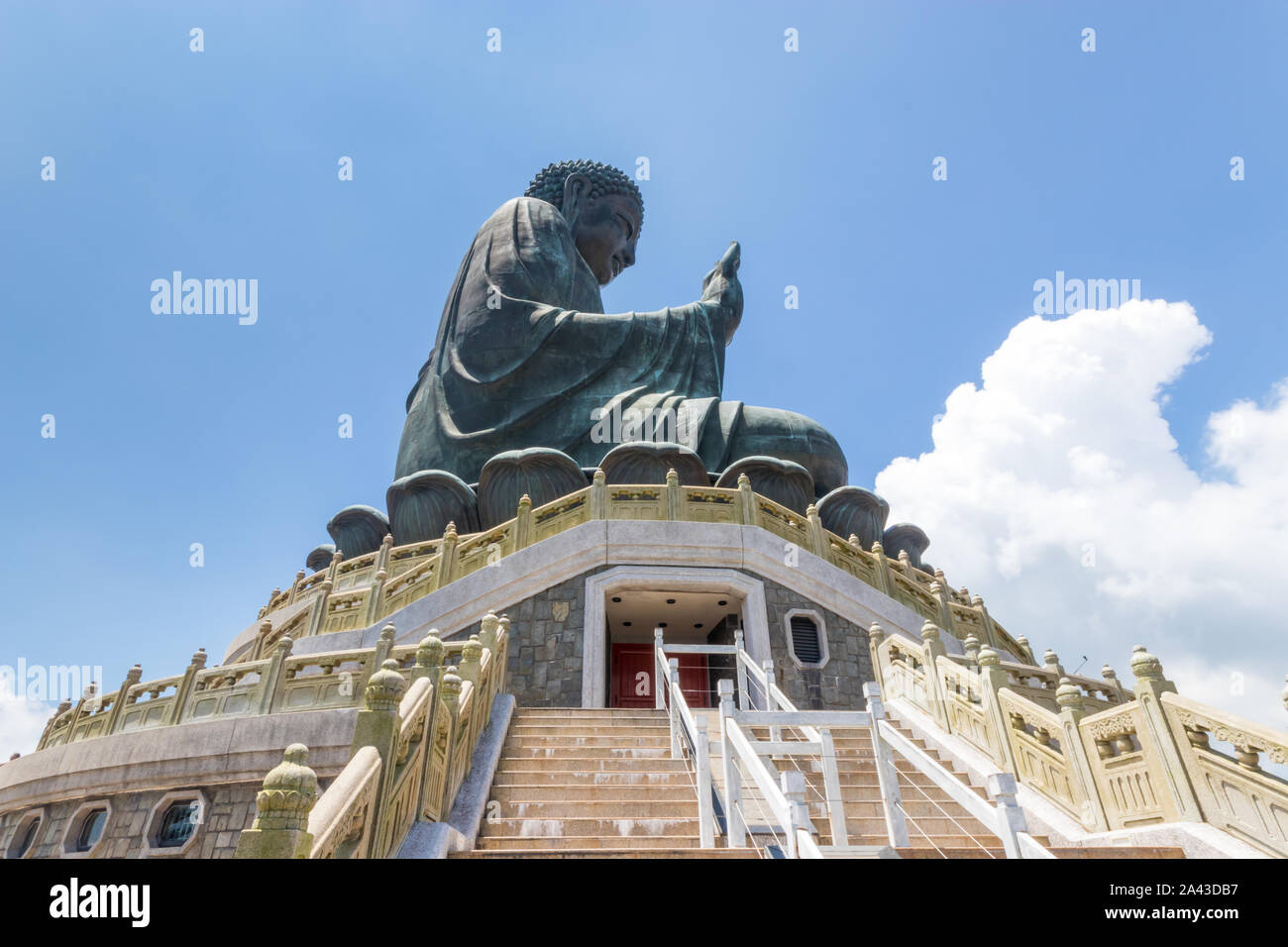 Hong Kong big Buddha on Lantau Island with cable car access Stock Photo