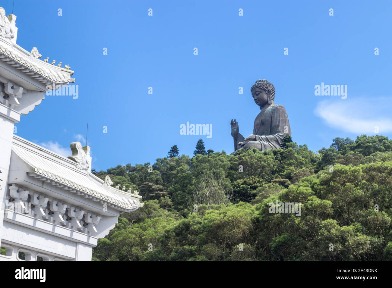 Hong Kong big Buddha on Lantau Island with cable car access Stock Photo