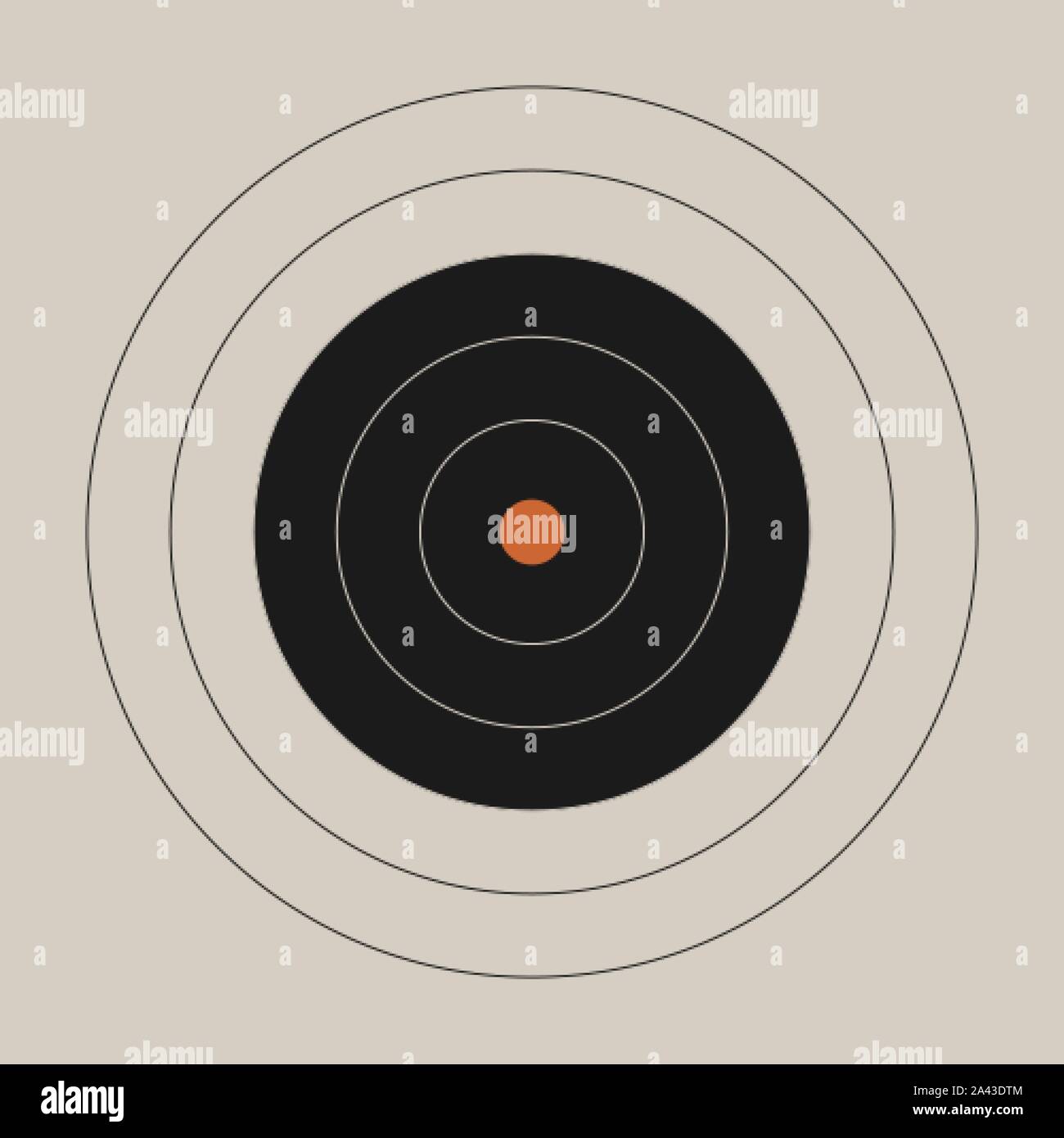 Vintage shooting range gun target with a marked bullseye Stock Vector