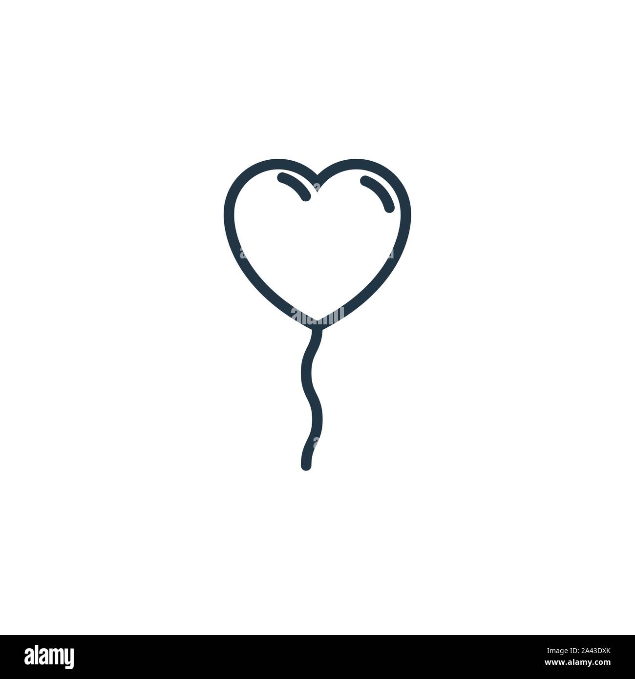heart shaped balloon icon line design image illustration Stock Vector ...