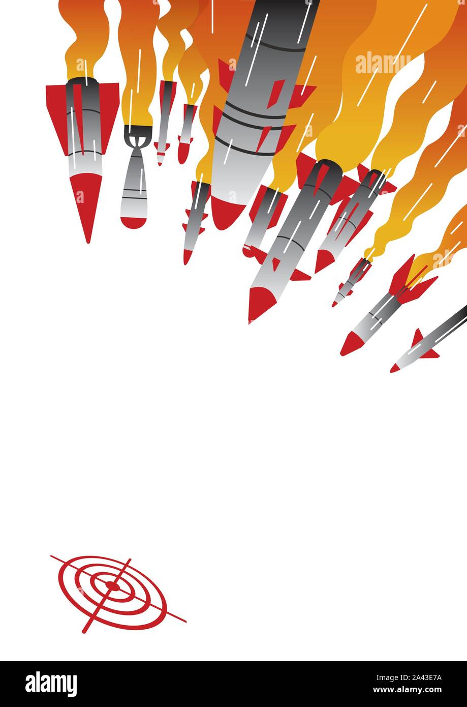 Rocket Attack Illustration Stock Vector
