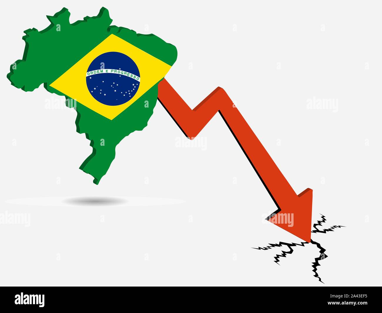 Brazil economic crisis concept Vector illustration eps 10 Stock Vector