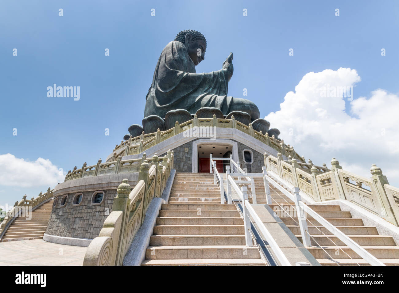 Hong Kong big Buddha on Lantau Island with cable car access Stock Photo