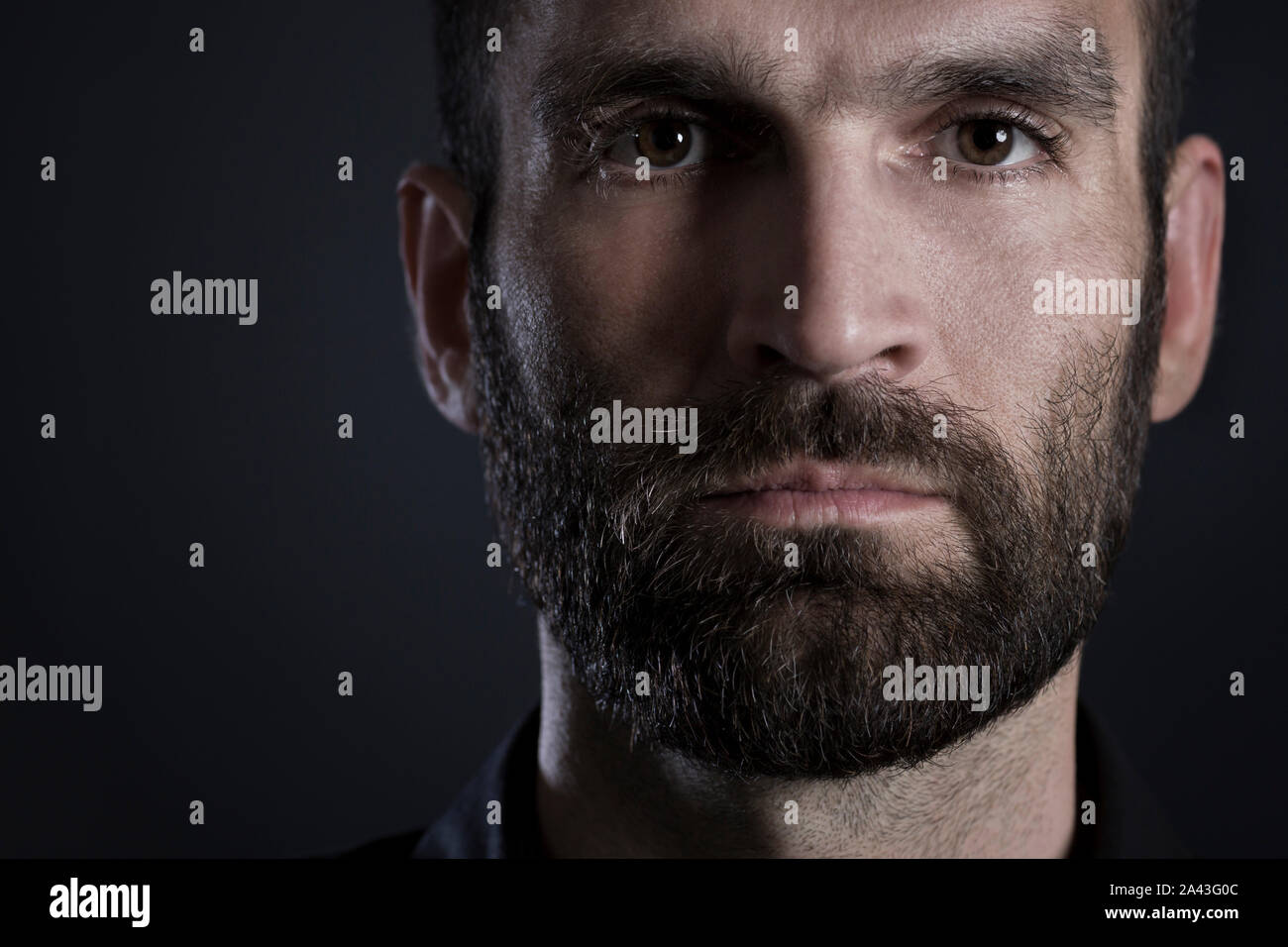 Close up of earnest looking man. Stock Photo