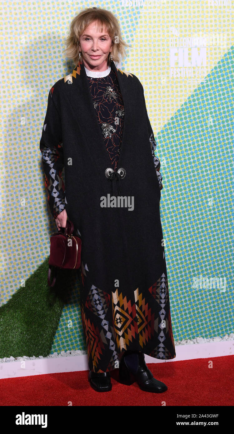 London, UK. 11th Oct, 2019. British producer Trudie Styler attends the premiere of Western Stars at the 63rd BFI London Film Festival on October 11, 2019. Photo by Rune Hellestad/UPI Credit: UPI/Alamy Live News Stock Photo