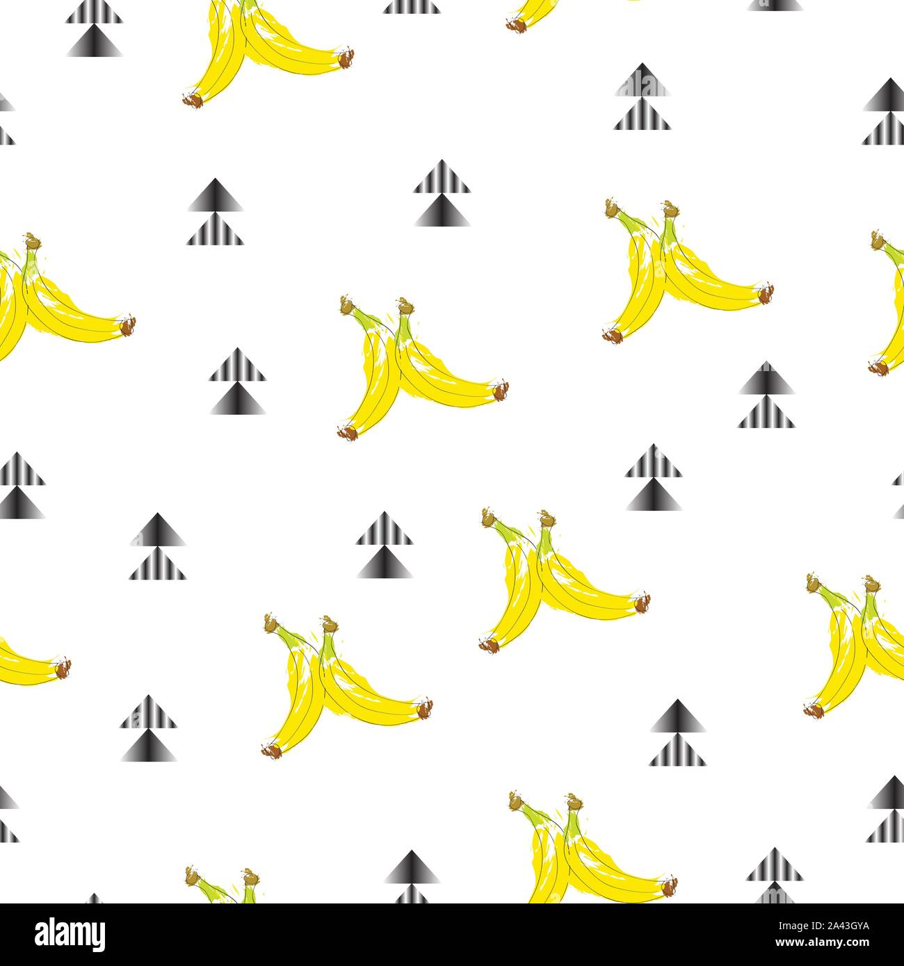 bananas seamless pattern background, cartoon cheerful bananas