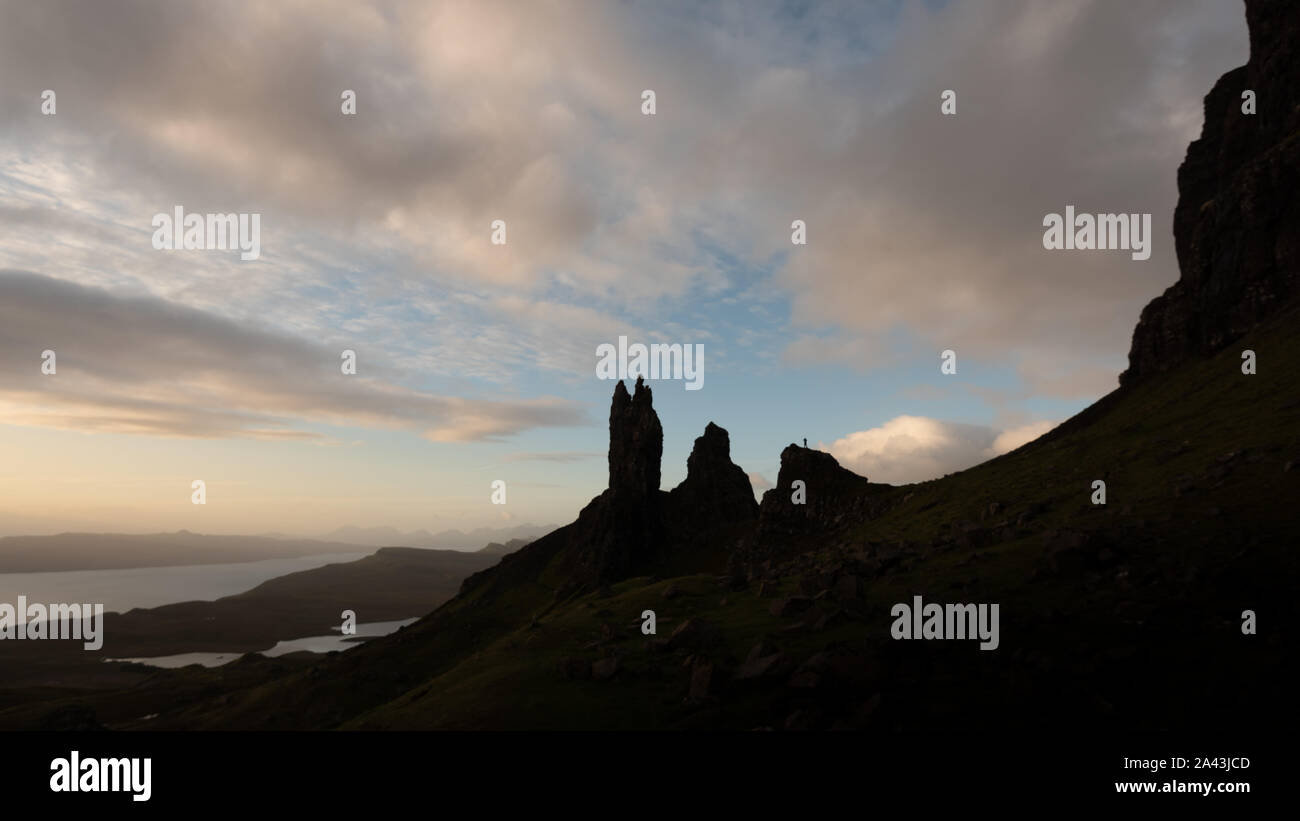 Old Man of Storr in silhouette Stock Photo
