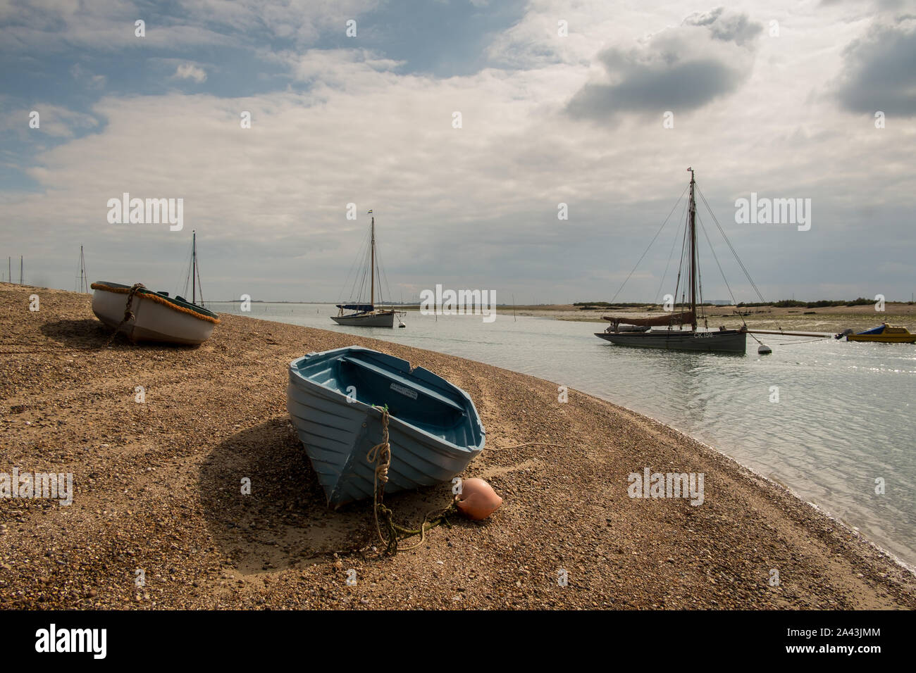 West Mersea on Mersea Island, Essex is well known for it's oyster fishing community and quality seafood restaurants. Stock Photo