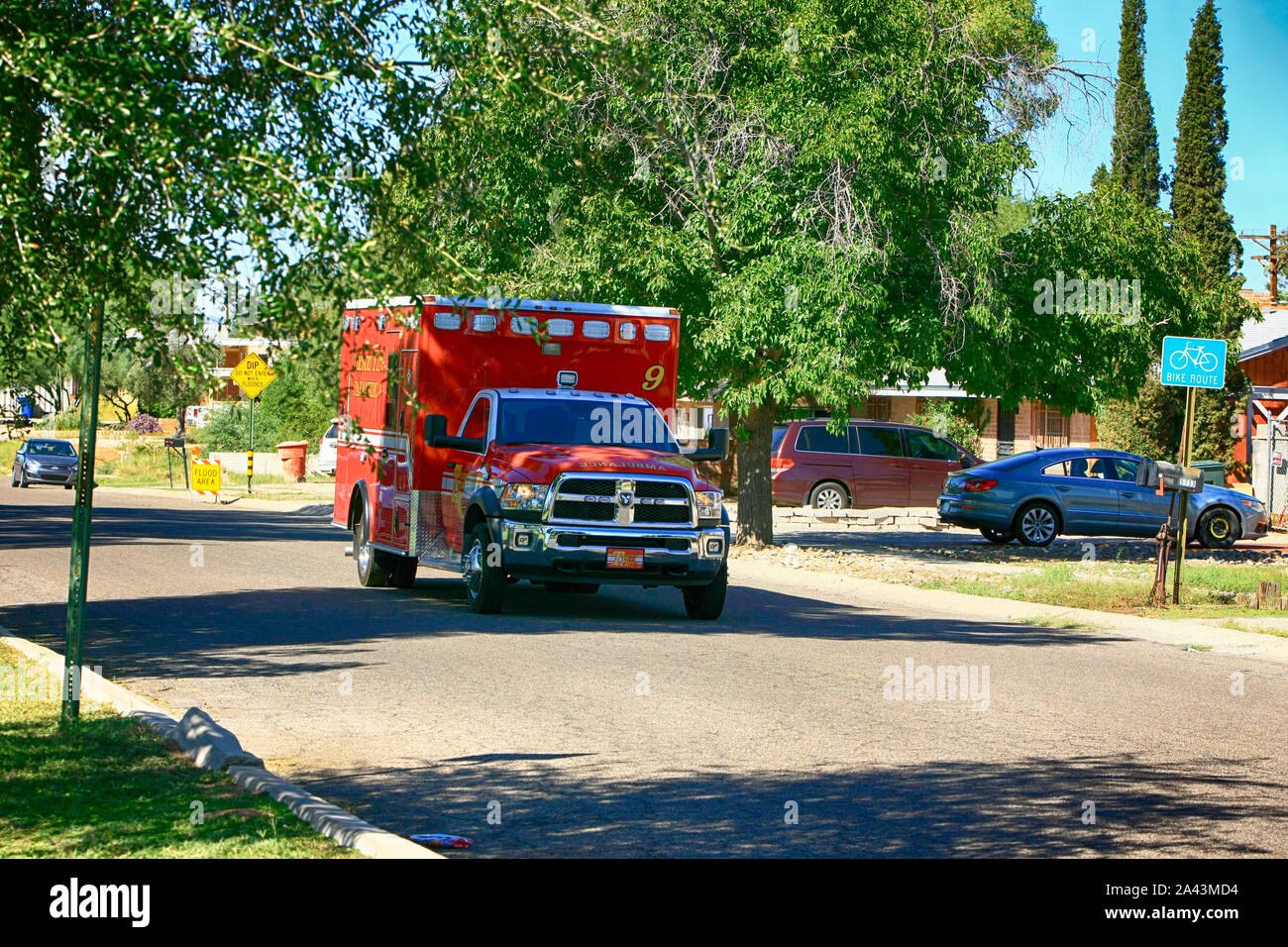 Red Tucson Fire Department First Responder EMT truck Stock Photo