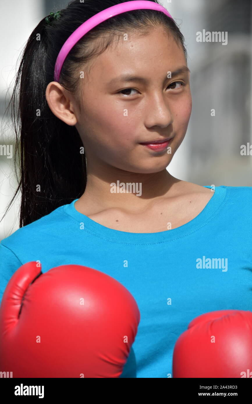 Serious Female Boxer Wearing Boxing Gloves Stock Photo Alamy