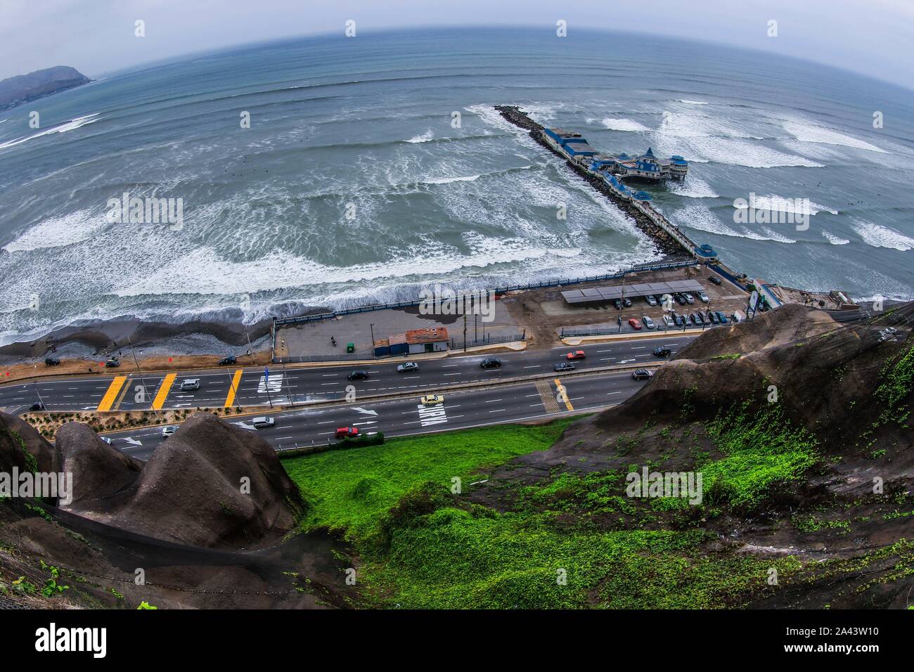 Waikiki tourist beach in Miraflores, Lima Peru.Travel. tourist