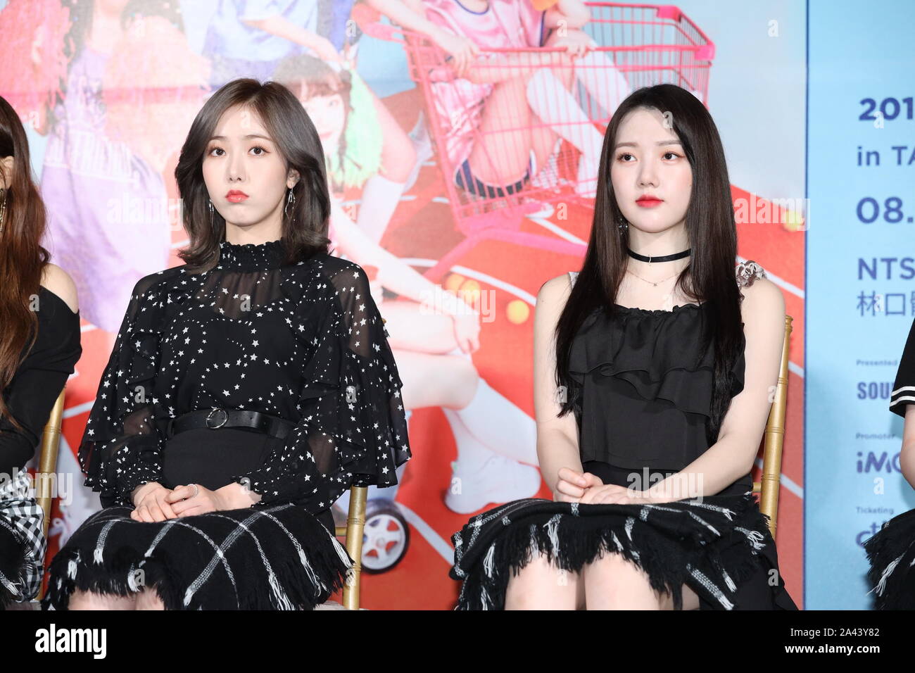 South Korean girl group GFriend shows up in Taipei for Asia tour concert promotion, Taiwan, 30 August 2019. Stock Photo