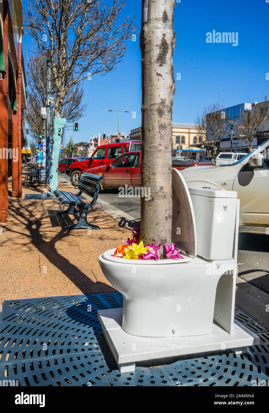 Australia, Southeast Queensland, Warwick, Palmerin Street, quirky exhibit during the Tree Jumper