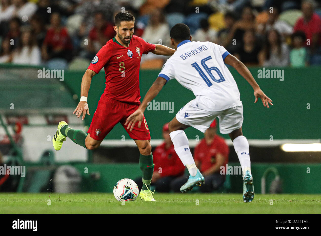João Moutinho of Portugal seen in action during the Qualifying Round for European Championship 2020 football match between Portugal vs Luxembourg.(Final score;Portugal 3:0 Luxembourg) Stock Photo