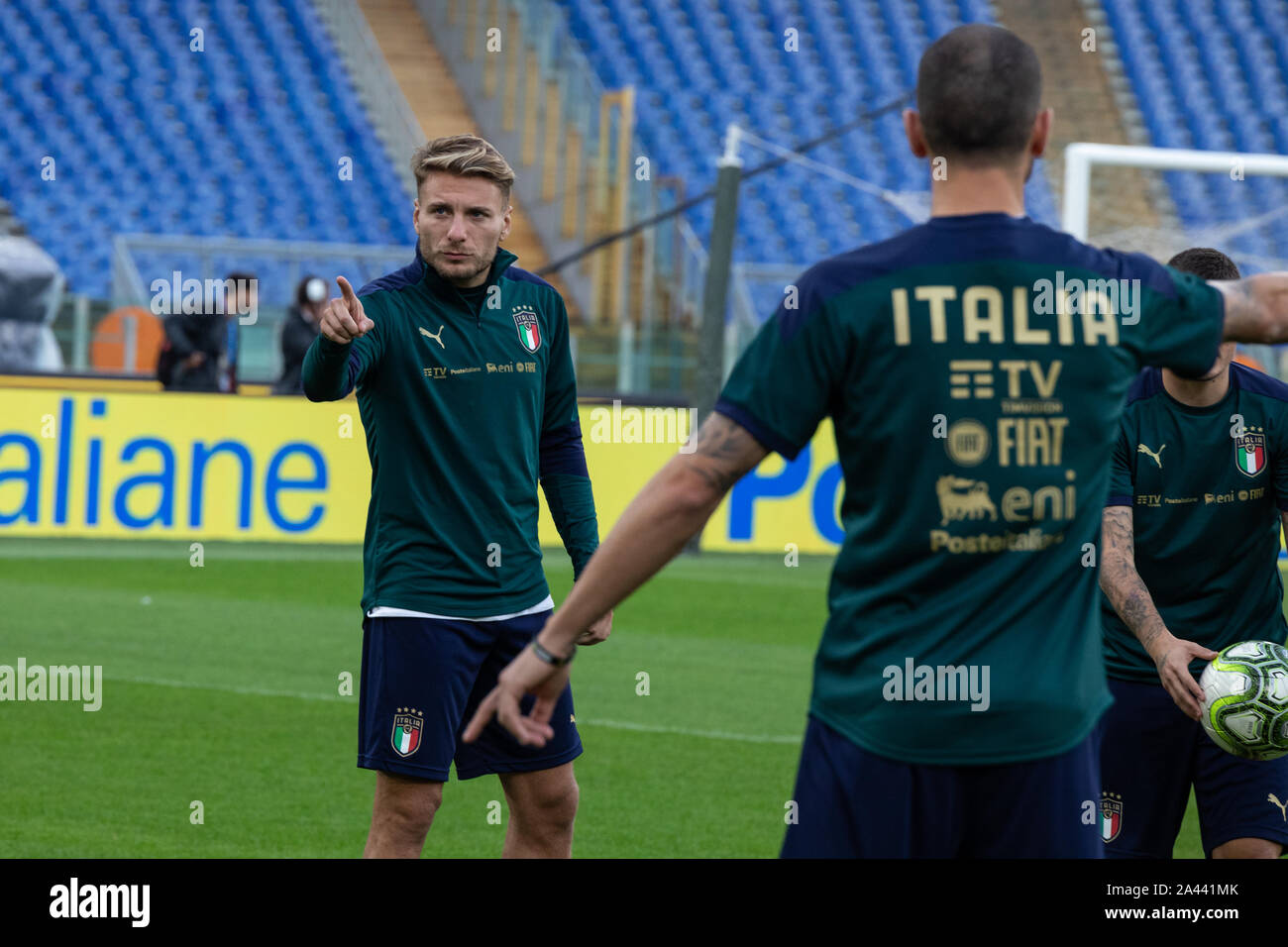 Ciro Immobile seen during a training session at the Olympic Stadium in Rome. Stock Photo