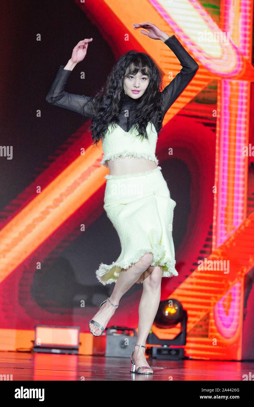 Chinese actress Zheng Shuang performs during her 28th birthday party in
