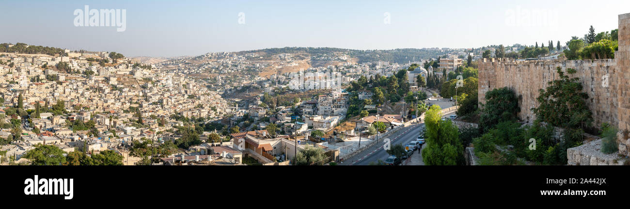 View of the Residences and Building to the East of the Old City of Jerusalem Stock Photo