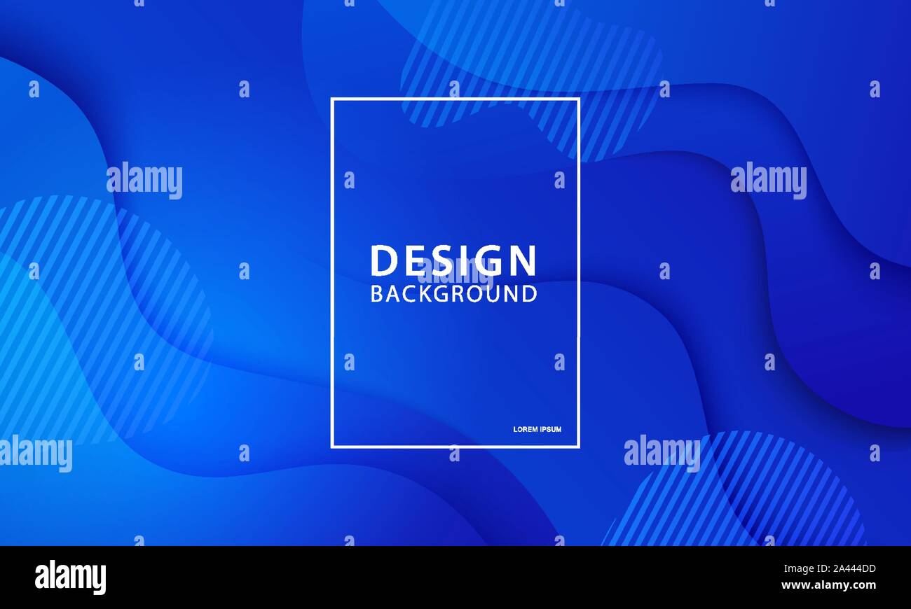 Fluid shape banner design background. Liquid geometric blue gradient template. Stock Vector