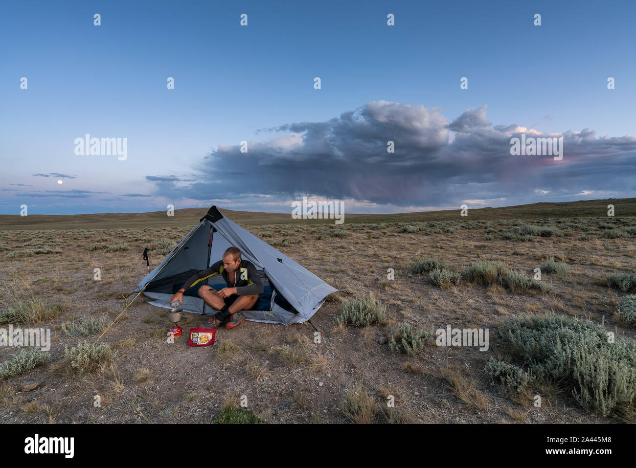 Evening in the Great Divide Basin, Wyoming, USA Stock Photo