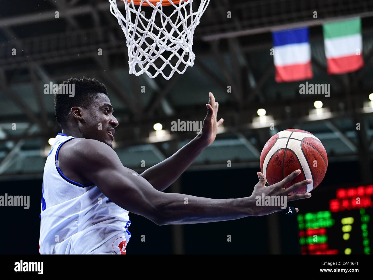 A member of Italy basketball team jumps for a layup during 2019