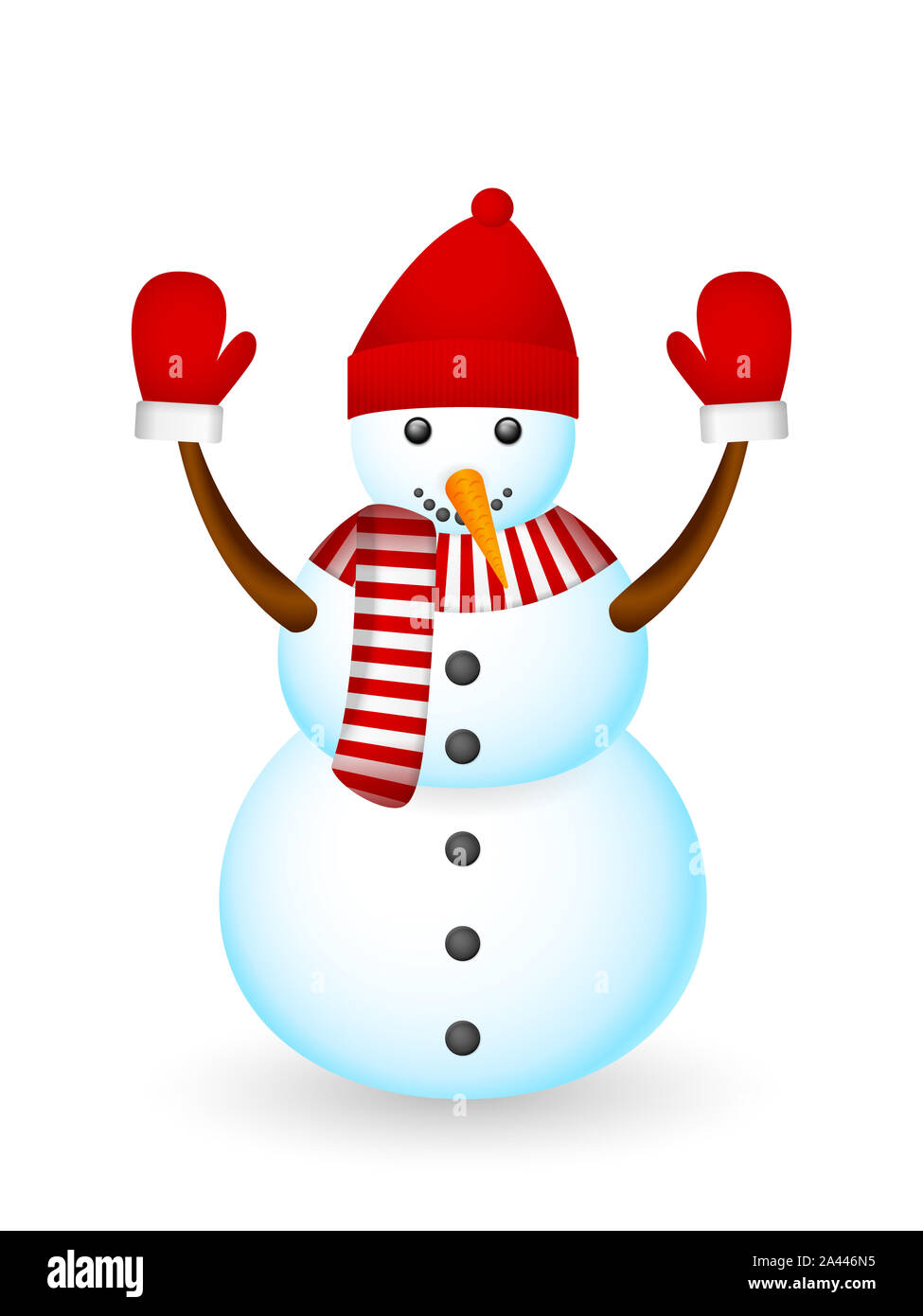Snowman on a white background. Vector illustration Stock Photo - Alamy