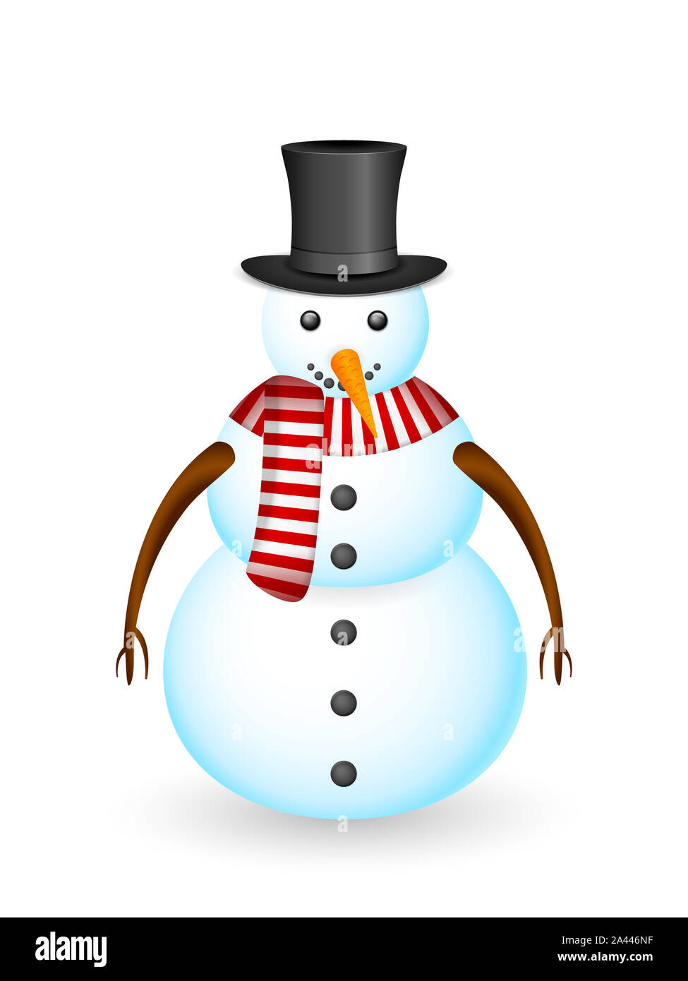 Snowman on a white background. Vector illustration Stock Photo - Alamy