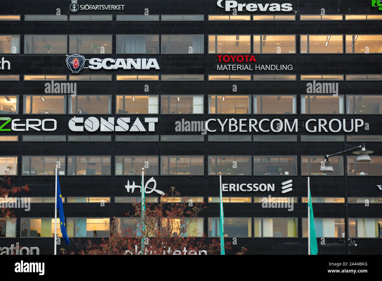 Gothenburg, Sweden. 7th Oct, 2019. Logos of many different brands seen