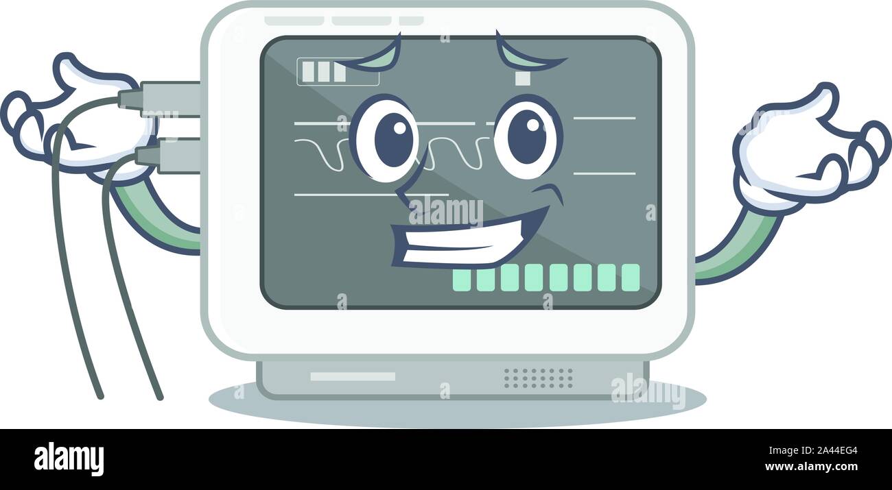 Grinning ecg machine stuck the cartoon wall Stock Vector Image & Art ...