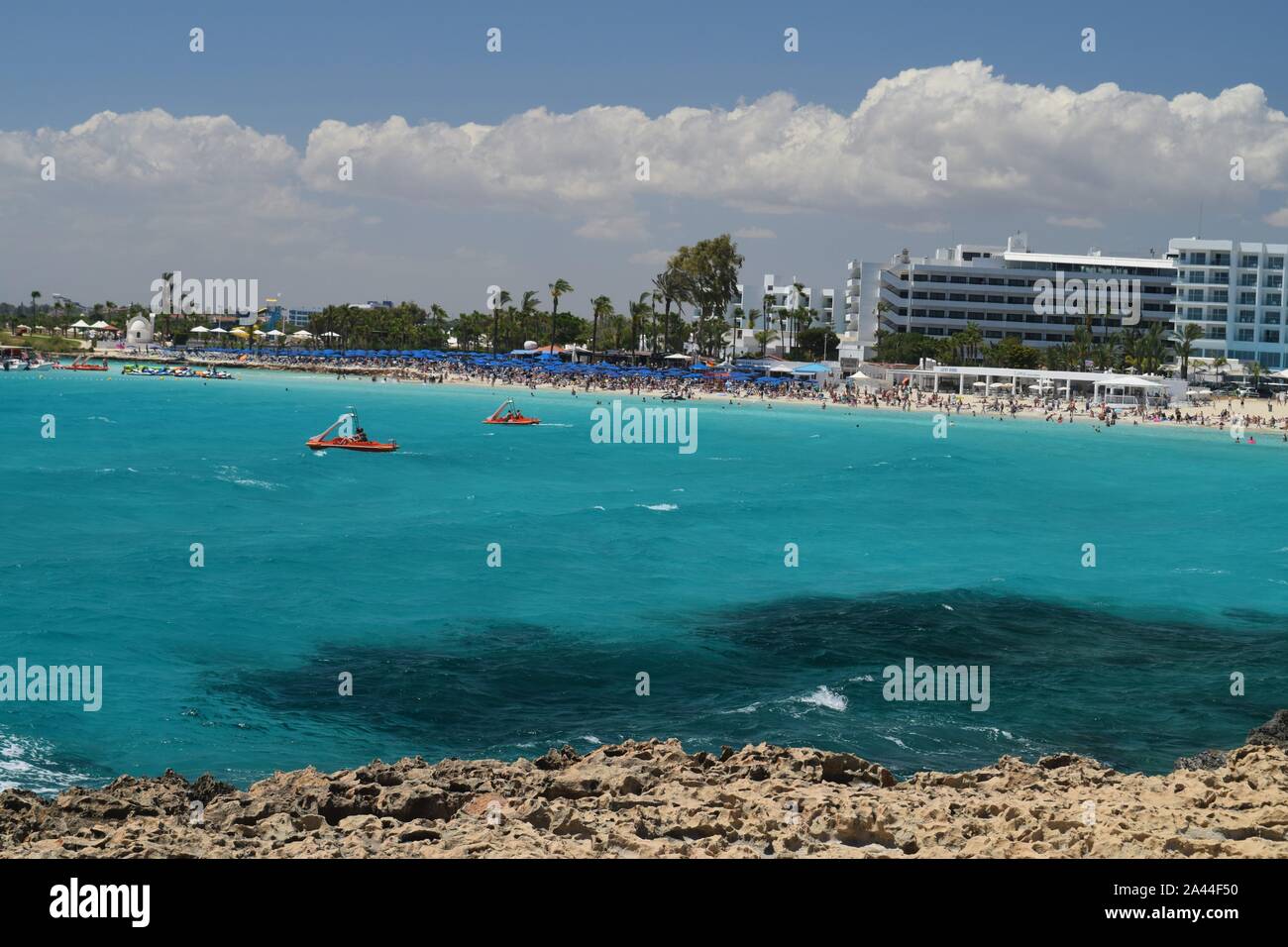 Ayia napa, Cyprus, Nissi Beach, Agia Napa Stock Photo