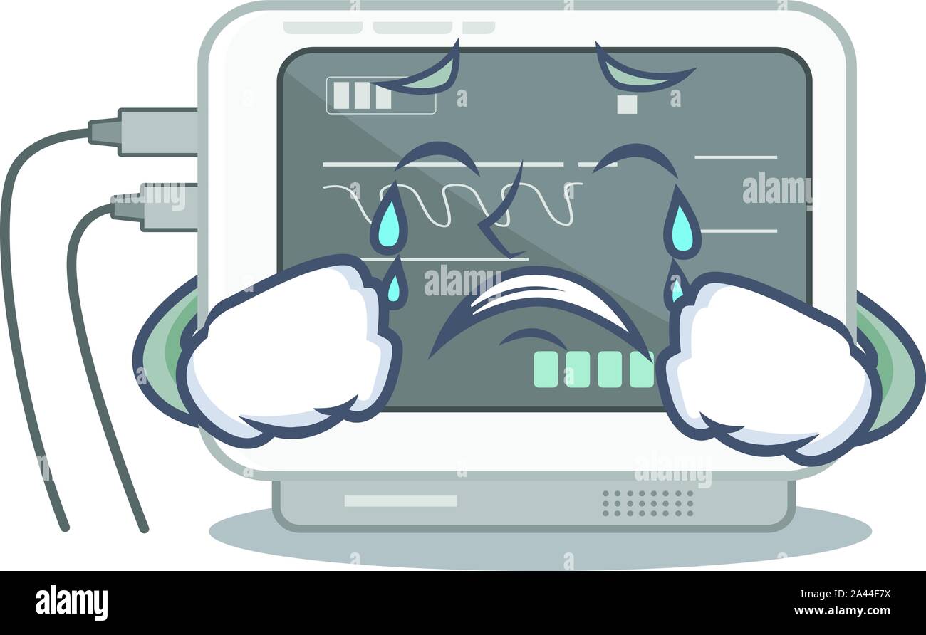 Machine Crying Crying ecg machine isolated in the character Stock Vector Image & Art ...