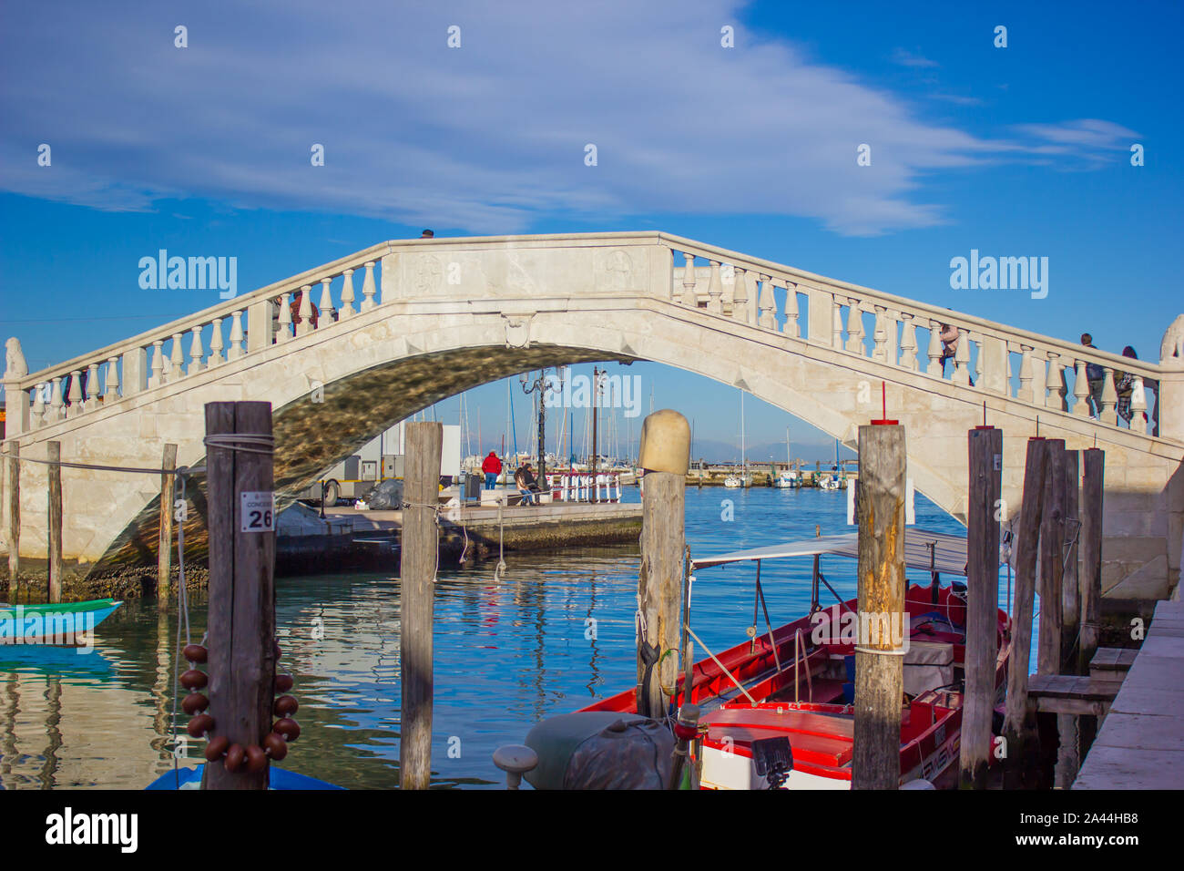 Bridge of Vigo of Sottomarina, in Italy Stock Photo