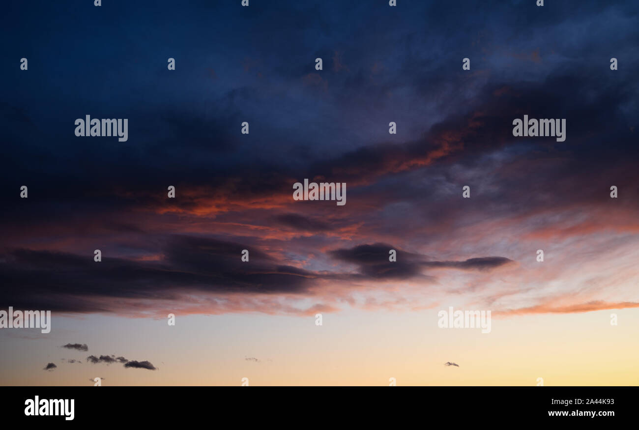 Dramatic sky with orange clouds. Nature background Stock Photo - Alamy