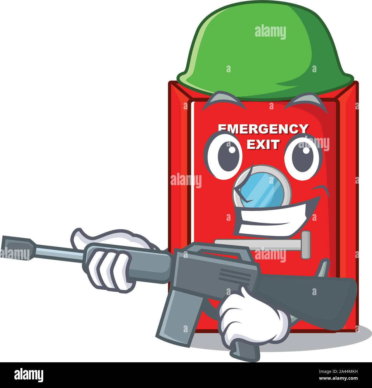 Army emergency exit door with the character Stock Vector Image & Art